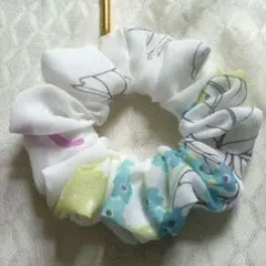 花柄 シフォンシュシュ