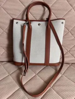 キャンバス本革トートバッグ　ショルダー付き