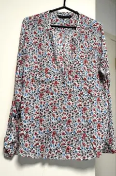 ZARA WOMAN 花柄 長袖ブラウス XL