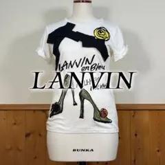 LANVIN en Bleu リボンモチーフ プリントTシャツ 半袖 ホワイトのサムネイル