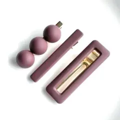 マットヘアクリップ3点セット バーガンディカラー