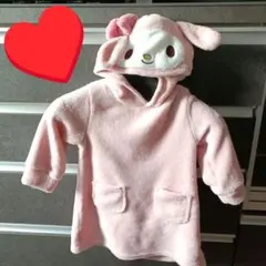 ♥マイメロちゃん耳とリボンとフード付きワンピース80〜95㌢❀即日発送可能です❀
