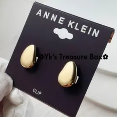 Y838/ANNE KLEIN/ツヤツヤ 豆 ビーンズ ゴールドイヤリングのサムネイル