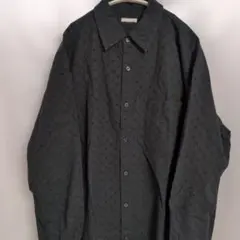 黒 ダイヤモンドパターン 長袖オシャレシャツ　コットン綿素材100%