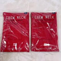 UNIQLO クルーネックTシャツ　XL レッド　２枚セット