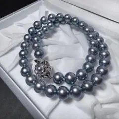 最高級ブルーグレー 超大珠✨ あこや真珠 パール ネックレス 9.0mm 極美品