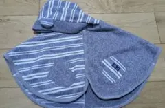 【値下げ】くま耳フード付きグレーポンチョ