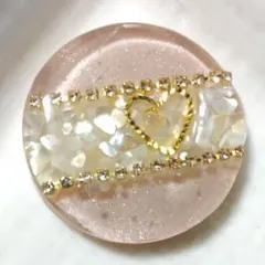 ハートモチーフ シェル レジンヘアゴム ハンドメイド