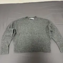 ZARA クルーネック ニット ダークグレー