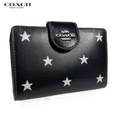 COACHコーチスタープリントカーフレザーミディアムウォレット