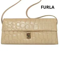 【新品未使用】FURLA フルラ クロコ型押し レザー ワンショルダーバッグ