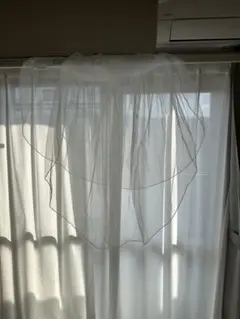 ホワイト二層ウェディングベール コーム式