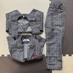 チェック柄パンツセット　卒園式ズボン　110cm