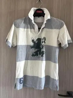 Polo Ralph Lauren グレーボーダー ラガーシャツ S-M 即発送のサムネイル