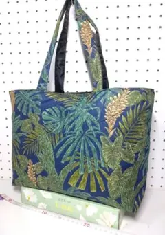 トートバッグ サブ エコ リバーシブル ハワイ モンステラ ラウアエ ハンドメイ