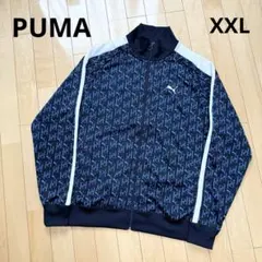 極美品 PUMA トラックジャケット ネイビー XXL 総柄 大きいサイズ