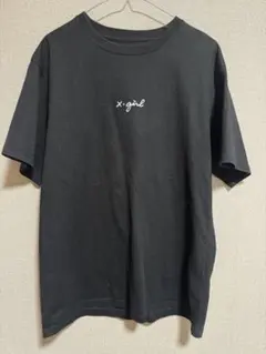 X-girl Tシャツ ブラック ロゴ刺繍