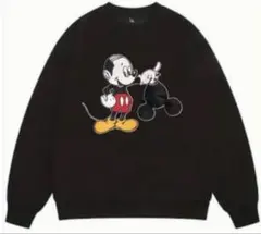 男女兼用　少数限定！おもしろ　パロディスゥエット　トレーナー/黒