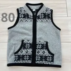 フリース ベビーベスト 80サイズ グレー