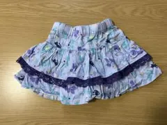 アナスイミニ　ネコ＆花柄スカートキュロット90cm ラベンダー