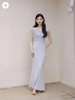 セルフォード HANAE MORI リボンロングドレス ワンピース SAX 36 