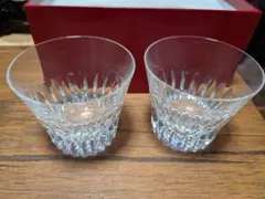 希少 未使用 ティファニー ロックグラス チェック柄 ペア セット 廃盤