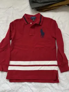 ポロ・ラルフ・ローレン 赤 長袖ポロシャツ