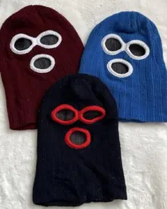 目指し帽子　ユニークデザイン ニット帽 3色セット