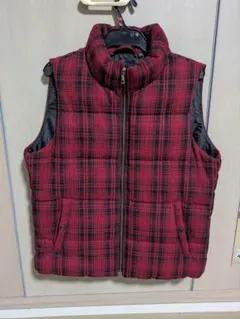 ユニクロ　チェック柄　ダウンベスト