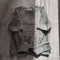 グレー 半袖 ニット トップス　アームウォーマー付き