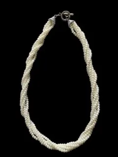 イミテーションパール ツイストネックレス ホワイト