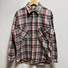 60s 70s JCPenney 開襟 プリネル ネルシャツ 赤 - メルカリ