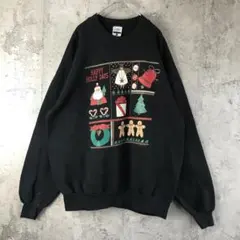 k*n様 Y1273古着　トレーナー　スウェット　黒　90s Y2K