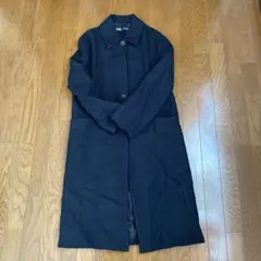 黒 ウール混紡 ロングコート