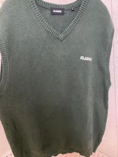 XLARGE グリーン ニットベスト XL