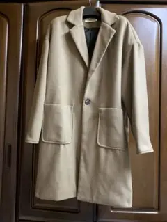 新品メンズ　ロングコート　ベージュ