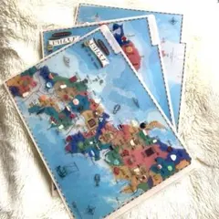 日本地図 日本の名産　3ポケット3枚　クリアファイル