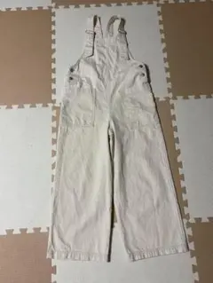 オフホワイト オーバーオール コットン100% やわらか素材 つなぎ サロペット