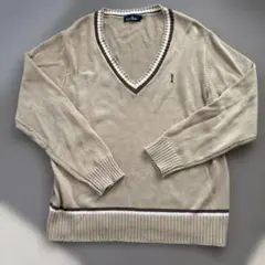 EAST BOY ベージュ Vネックセーター L