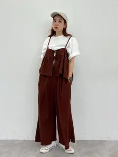 ニコアンド チノワークサロペット Mサイズ てぃらさん - メルカリ