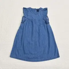 GAP　キッズ　5y　110cm　デニム　フリル袖ノースリーブワンピース