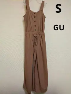 GU ジーユー サロペット Sサイズ ボタンコンビネゾン ブラウン
