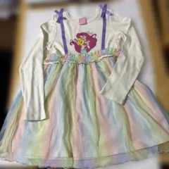 BABYDOLL・ディズニーコラボ・アリエルプリント・長袖ワンピース・130。