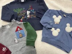 ムーミン ミッキー 刺繍 トレーナー 90センチ　3点セット