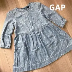 GAP ギャップキッズ　100 ３歳　　デニム　ドットワンピース　女の子