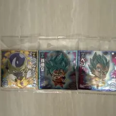 【悟空　ベジータ　フリーザ】ドラゴンボール超戦士シールウエハース 十周年
