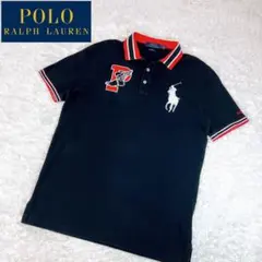 美品✨ポロラルフローレン ポロシャツ ブラック ビッグポニー 刺繍 M