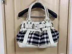 【Burberry 】プローサム　チェックトートバッグ　イタリア製　ホースマーク