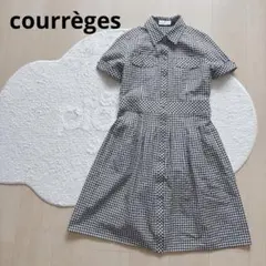 courrèges クレージュ ギンガムチェックワンピース 40サイズのサムネイル