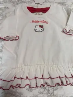【新品】ハローキティTシャツ 幼児 フリル付き ホワイト 100cm